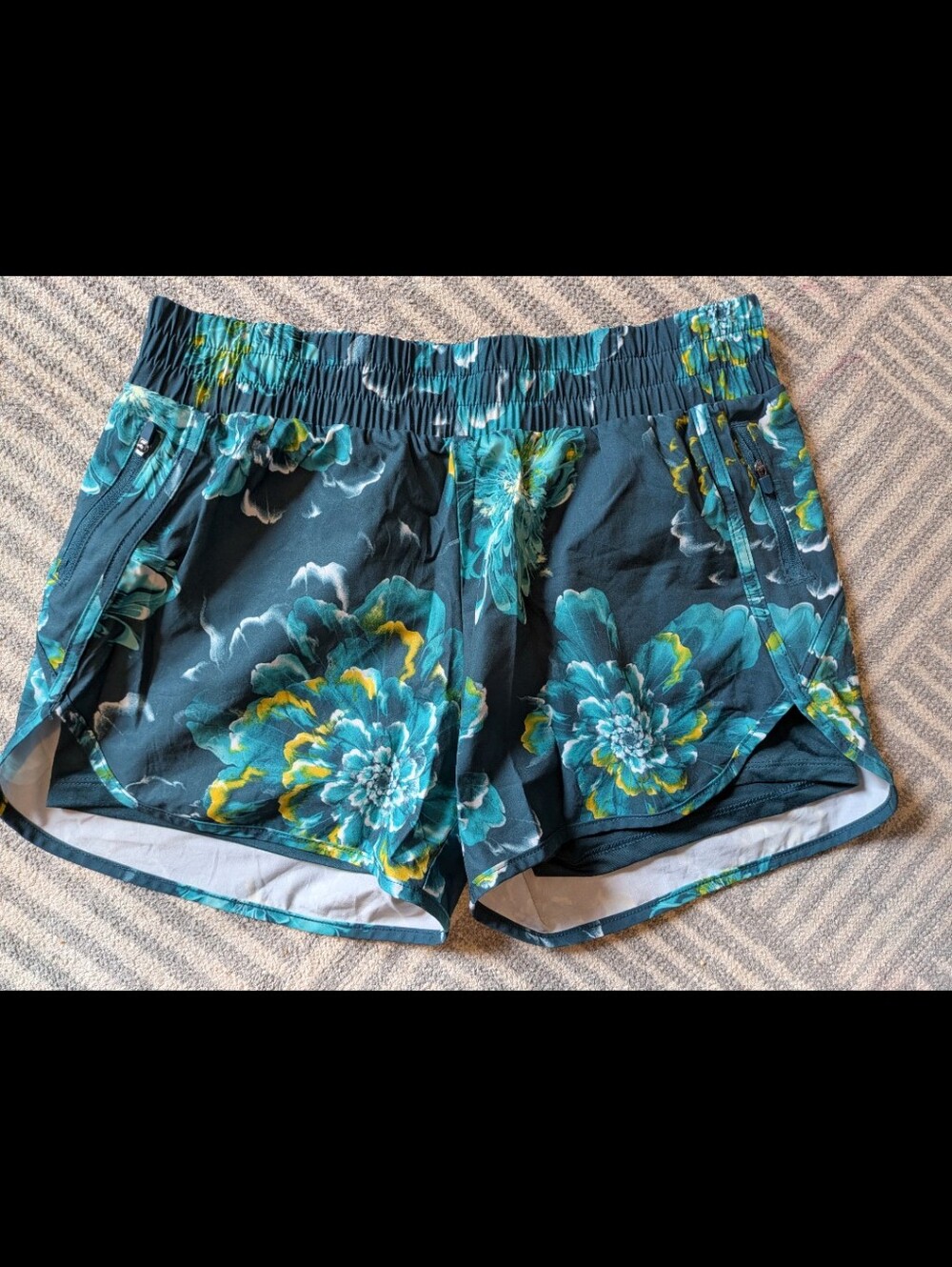 Women’s Teal Floral Athletic Shorts